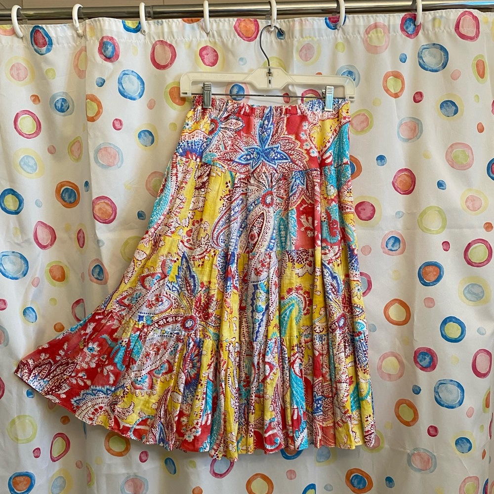 Colorful linen swingy Skirt